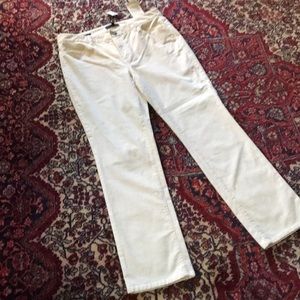 Talbots straight leg ivory corduroy pants